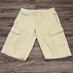 Coogi Australia Cargo‎ Shorts Tan Khaki Cotton Twill Multi Pocket W38 Hip Hop